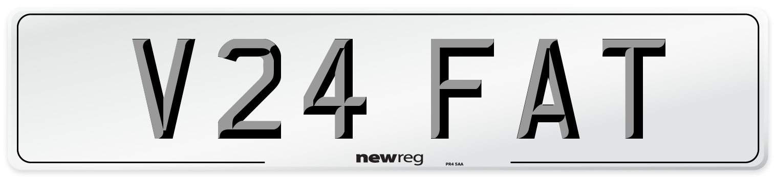 V24 FAT Number Plate from New Reg